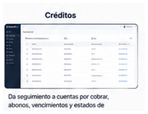 Captura real de Administración de Créditos